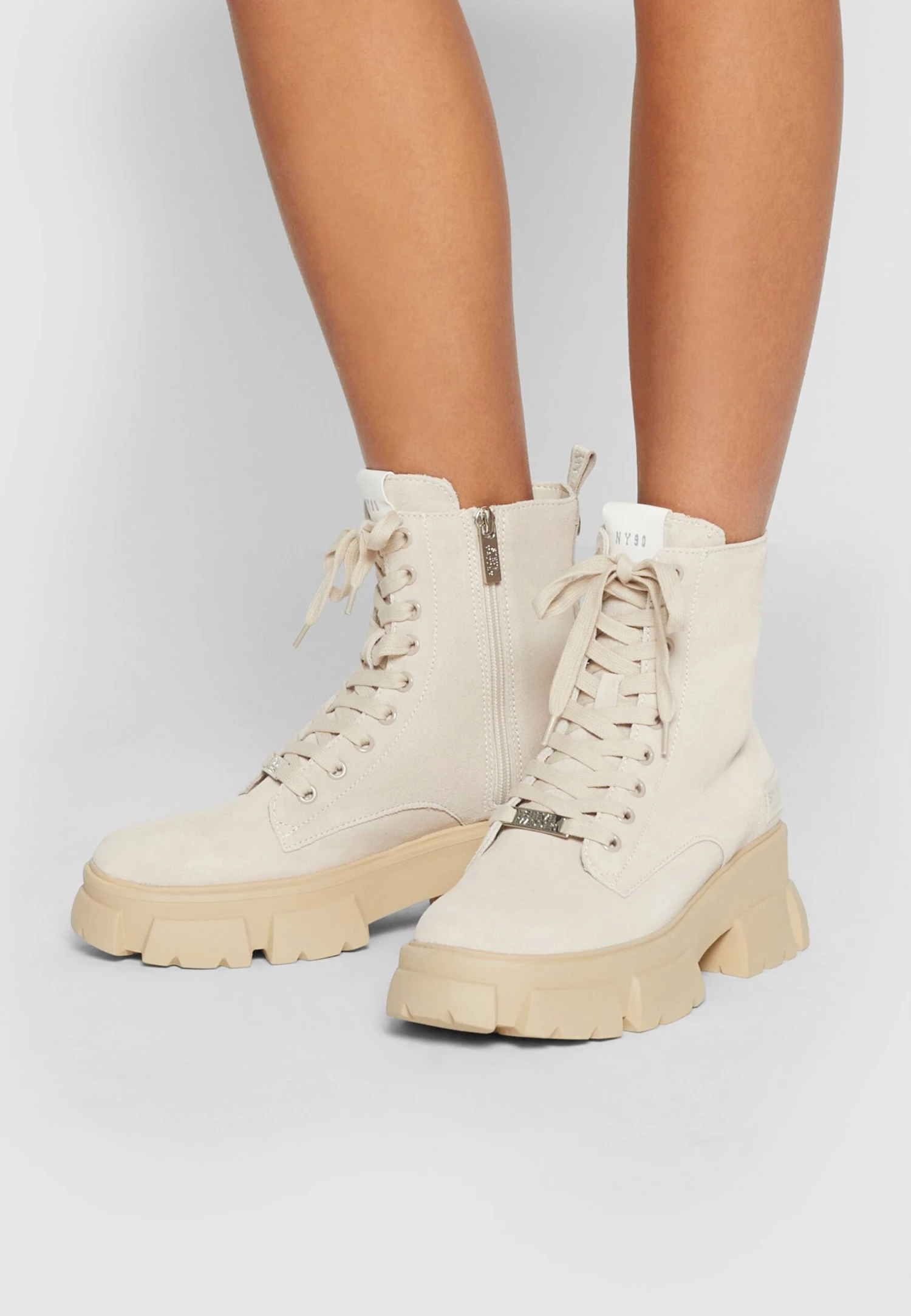 Steve Madden Tanker - Enkellaarsjes Met Plateauzool - Beige - Afbeelding 4