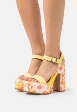 Steve Madden Sixties - Sandalen Met Hoge Hak - Yellow Floral
