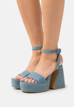 Steve Madden Paysin - Sandalen Met Plateauzool - Blue Denim