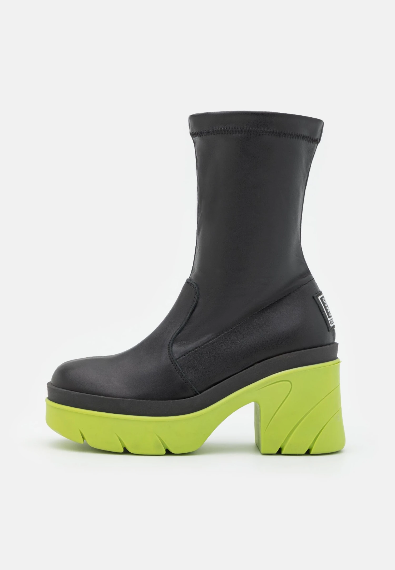 Steve Madden Georginia - Enkellaarsjes Met Plateauzool - Black/Lime - Afbeelding 2